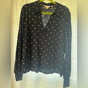 Boden Collared Blouse - Navy Blue